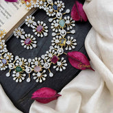 Vriksham Rosy Radiance Floral CZ Multicolor AD Choker-G20211
